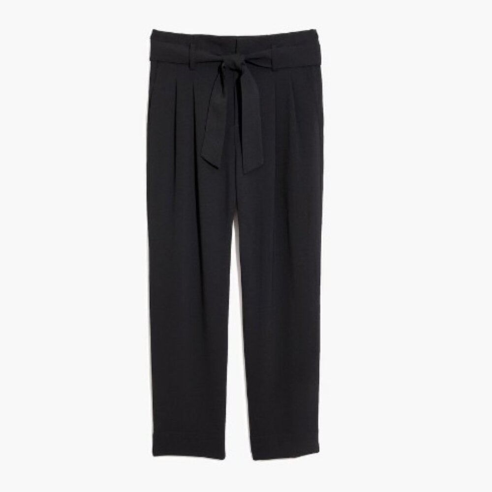 Madewell Drapey Paperbag Pants - NWT - Size 12 - Black